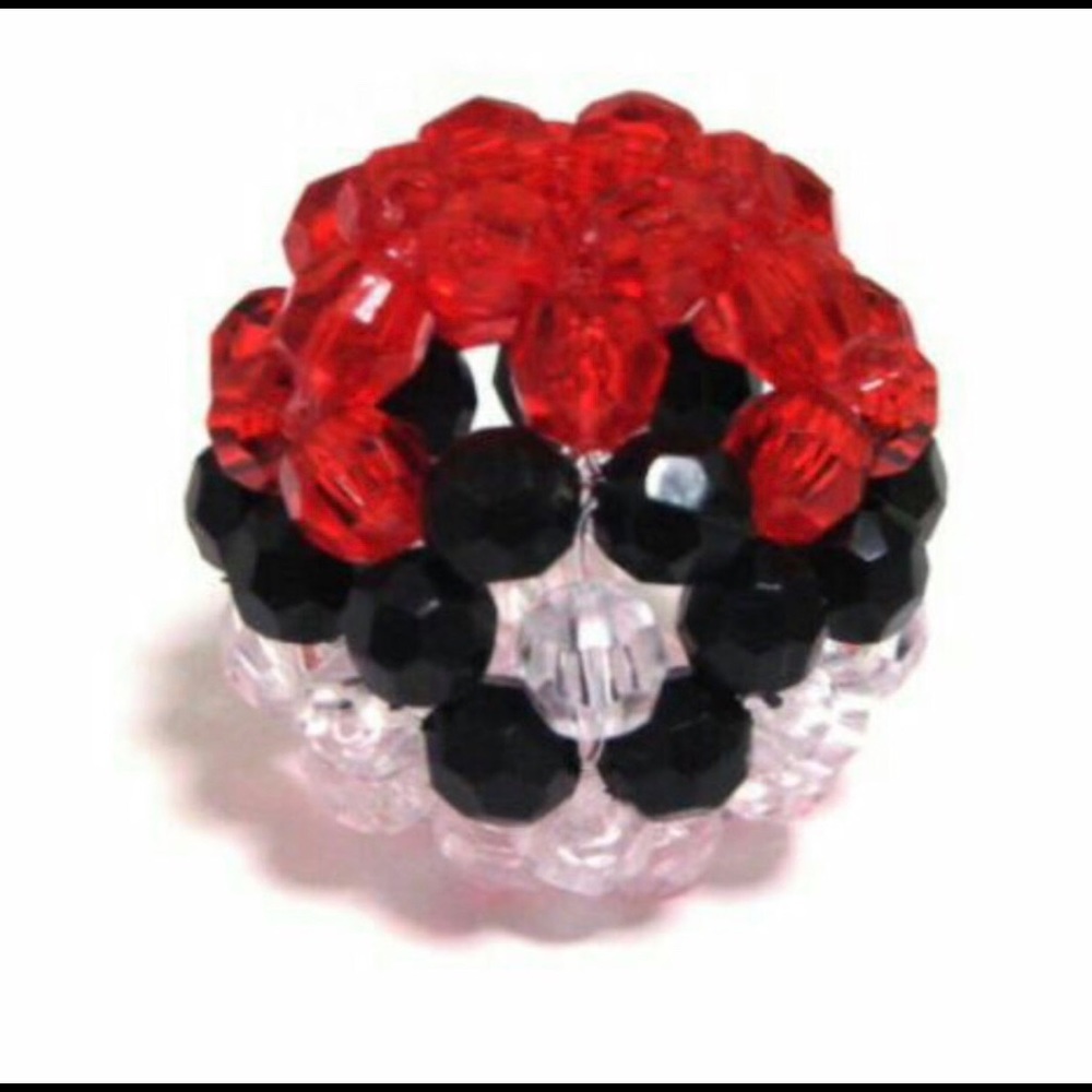 Handmade beaded Pokeball